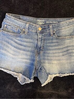 Levi's Light Blue Frayed Hem Denim Shorts